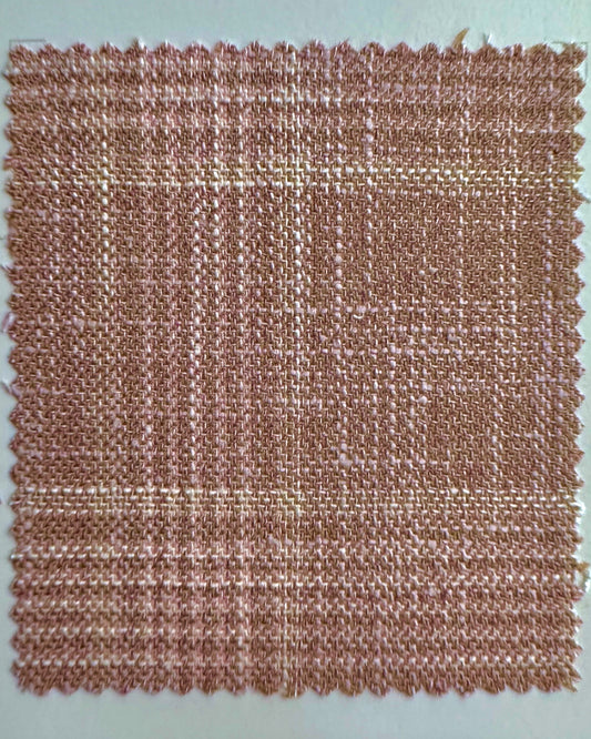 SUITCAFE Sandstone Rose Plaid Silk Wool Cotton Jacket