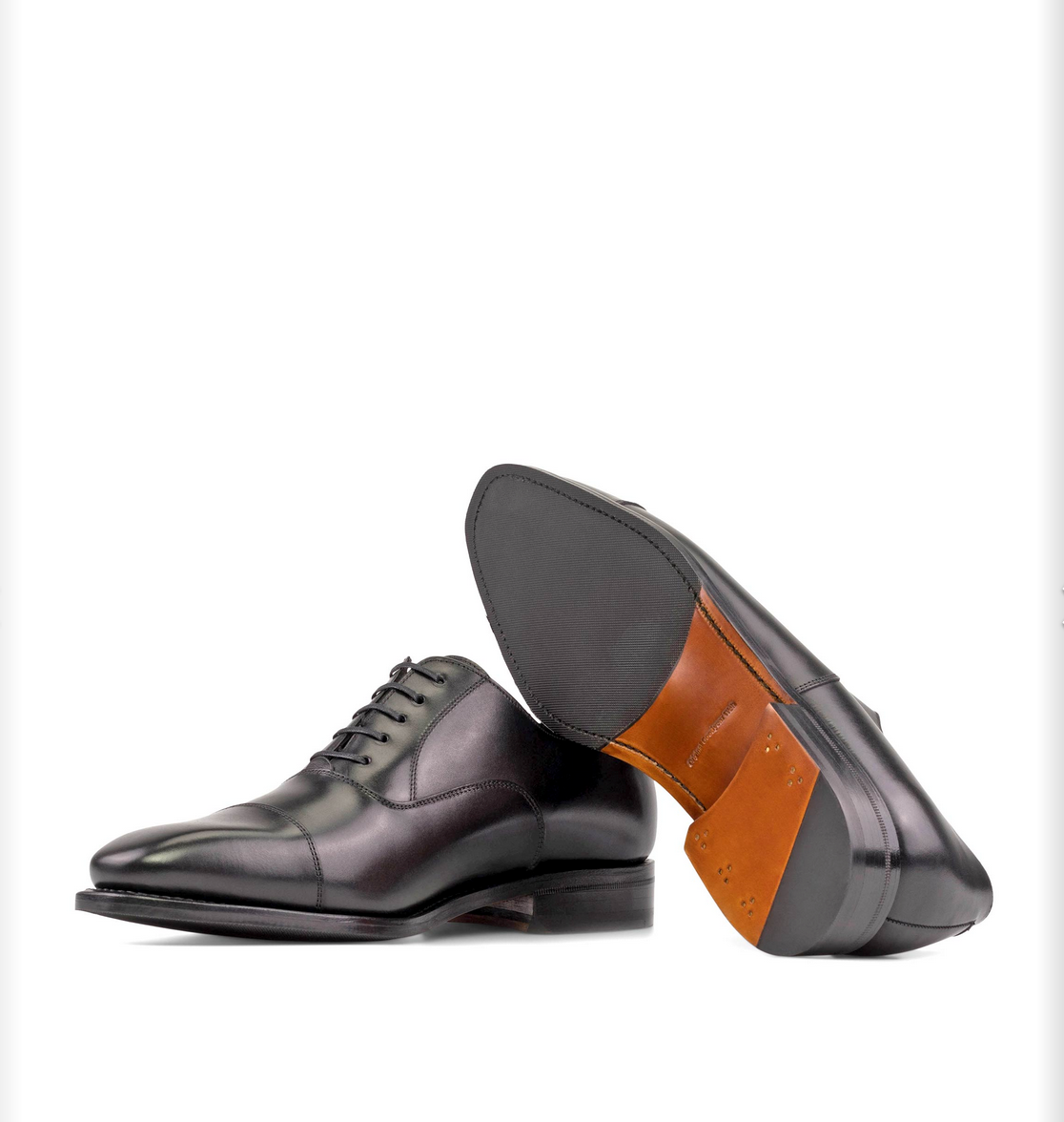 SUITCAFE Oxford Lace Up Black Calf Leather Men's Shoe