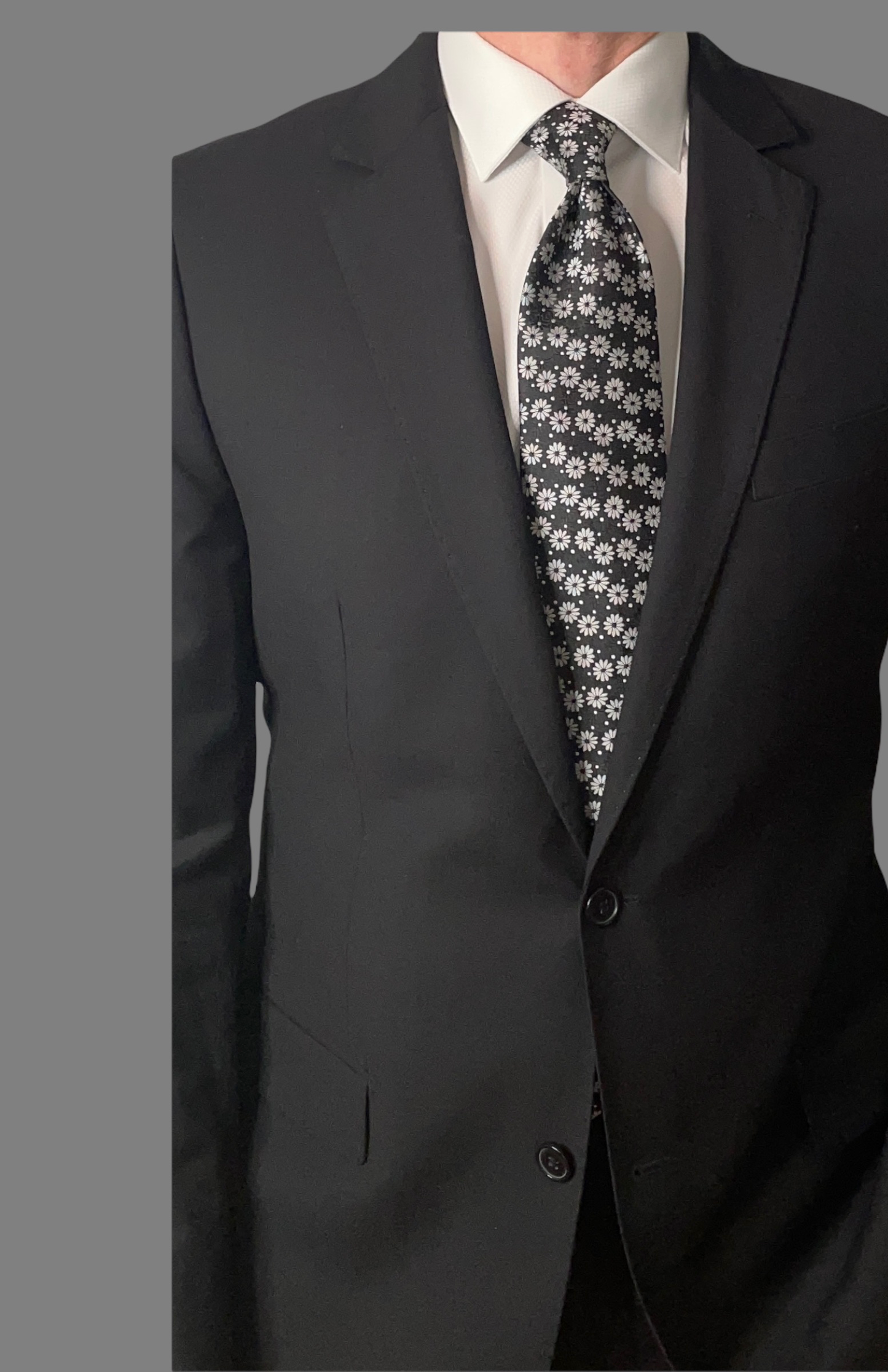 SUITCAFE Jet Black Men's Suit in CashLana™ Wool