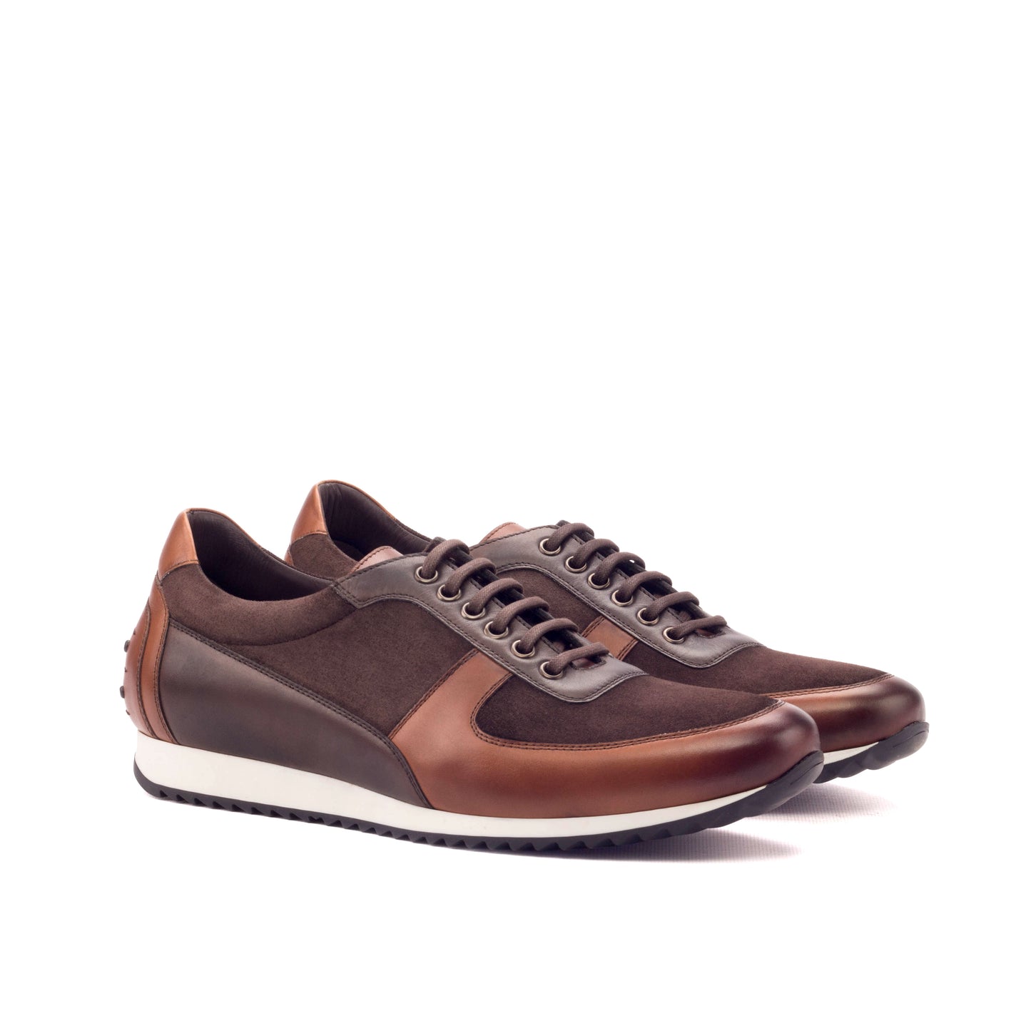 SUITCAFE Brown Leather & Suede Corsini Italian Men's Sneaker