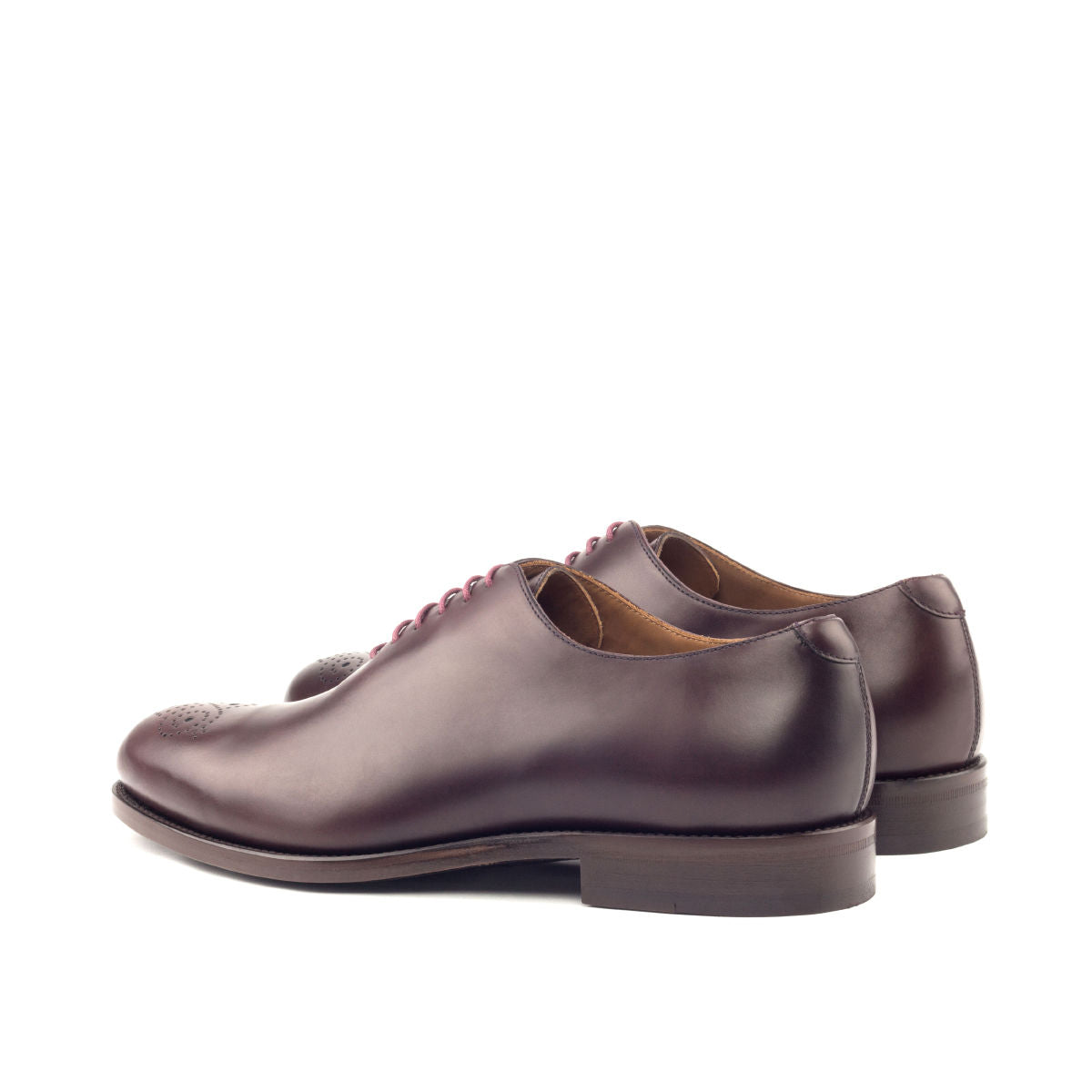 SUITCAFE Whole Cut Burgundy Polished Leather Men's Shoe