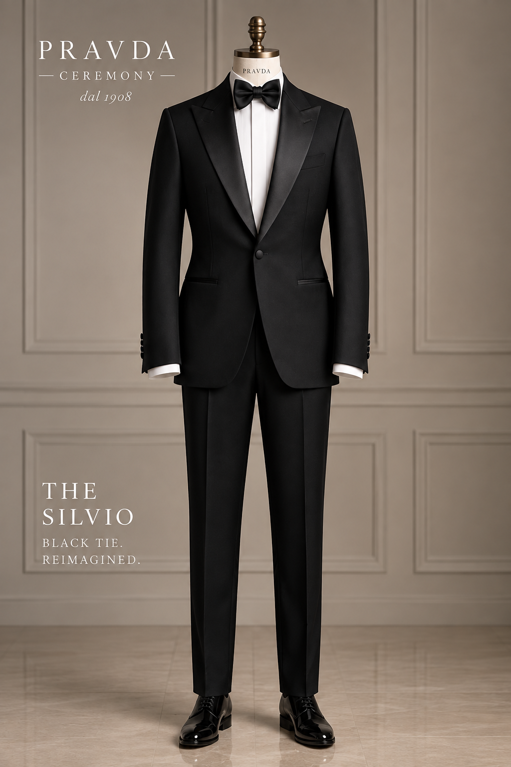 THE SILVIO — Black Peak Lapel Tuxedo