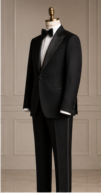 THE SILVIO — Black Peak Lapel Tuxedo