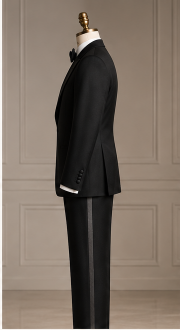 THE SILVIO — Black Peak Lapel Tuxedo