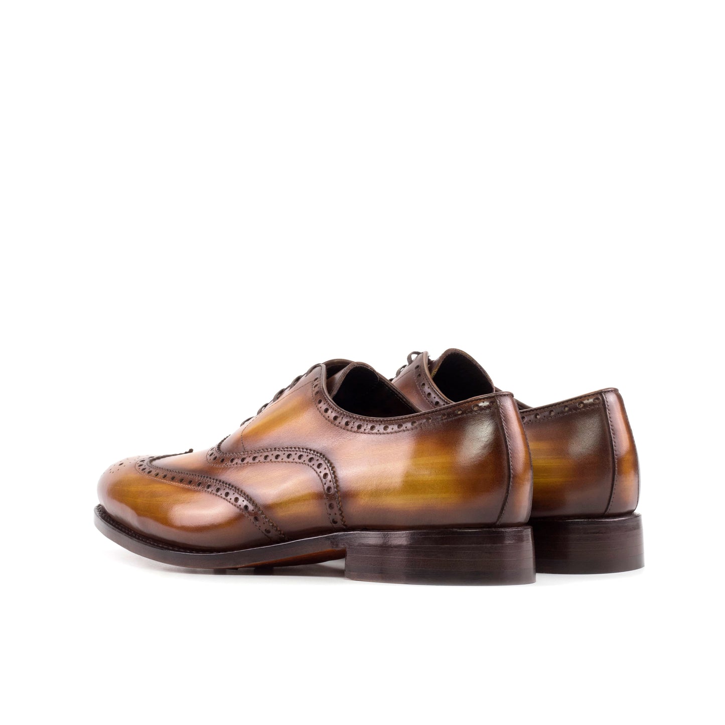 SUITCAFE Full Brogue Handmade Cognac Patina Men's Shoes