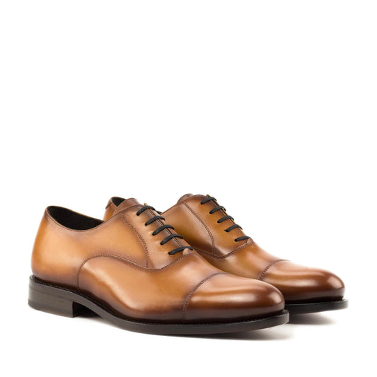 SUITCAFE Handmade Oxford Cognac Lace Up Shoes