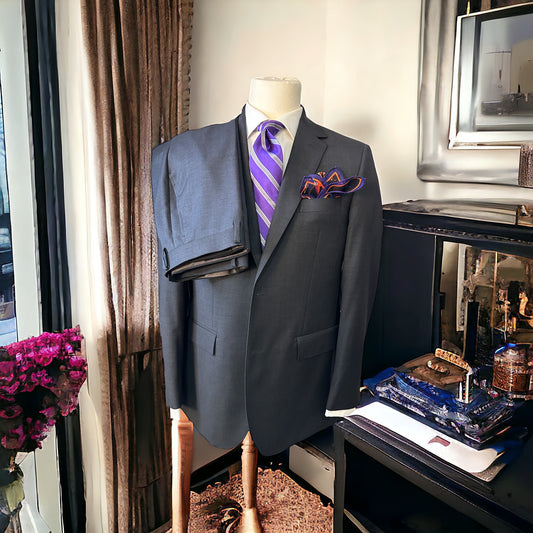 SUITCAFE® CashLana™ Charcoal Grey Handmade Wool Suit
