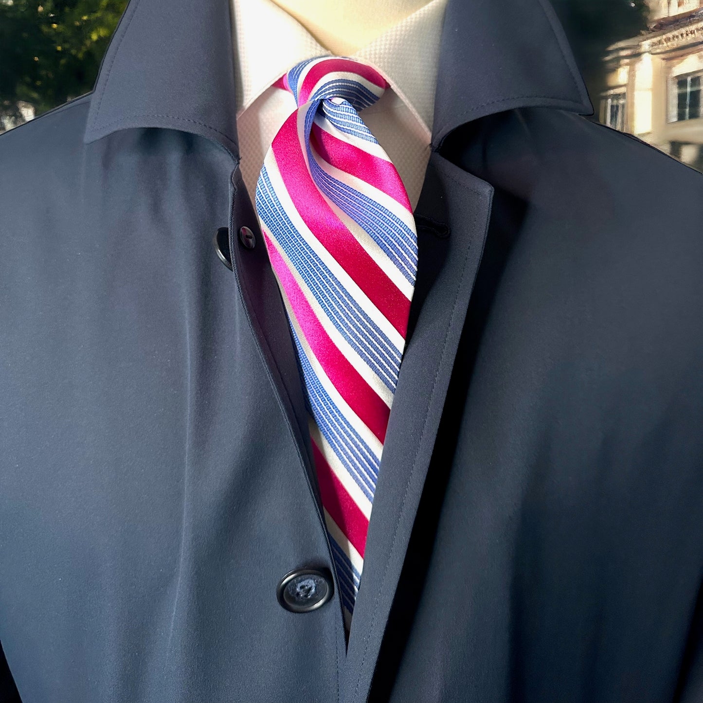 SUITCAFE Super Light Super Stretch Shell Short Unconstructed Navy Raincoat