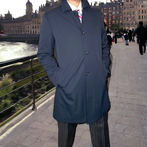 SUITCAFE Super Light Super Stretch Shell Short Unconstructed Navy Raincoat