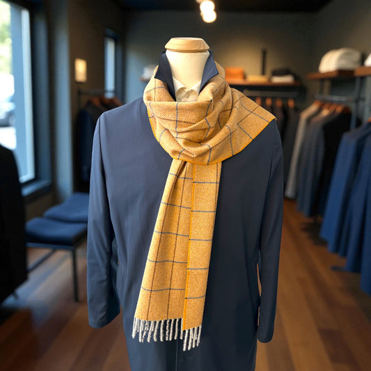 SUITCAFE Burnt Orange Cashmere Wool Scarf England