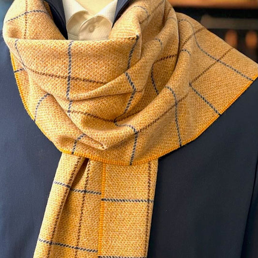 SUITCAFE Burnt Orange Cashmere Wool Scarf England