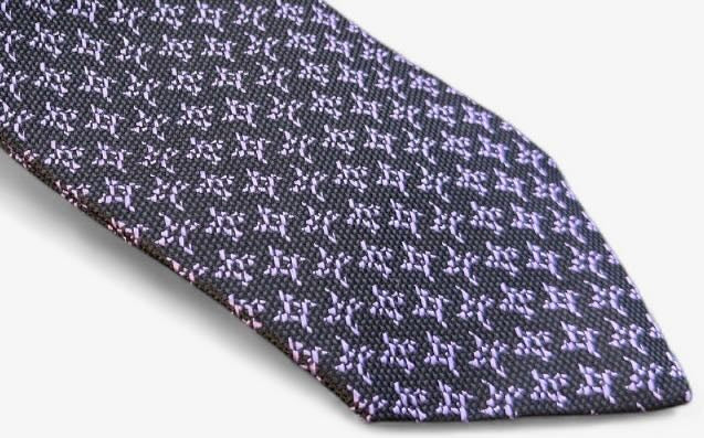 SUITCAFE Woven Silk Navy Purple Starburst Geometric Tie England