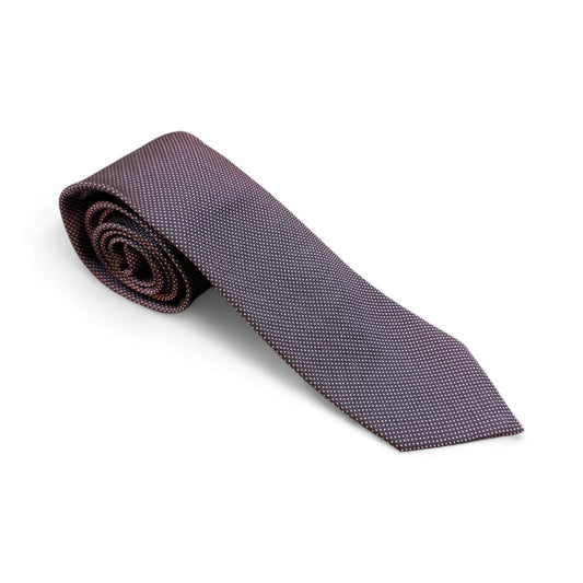 SUITCAFE Woven Silk Navy Blue Small Rose Pin Dot Tie England