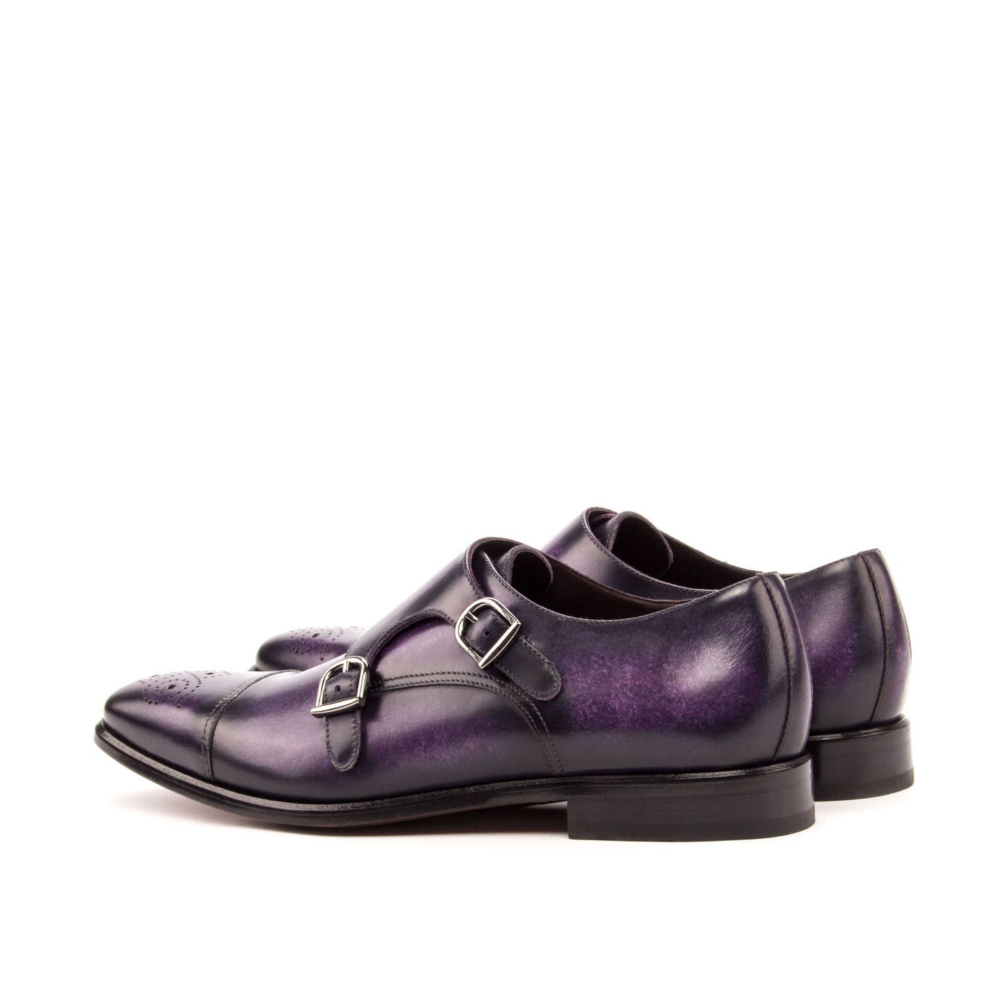 SUITCAFE Double Monk Strap Purple Patina Men's Shoe
