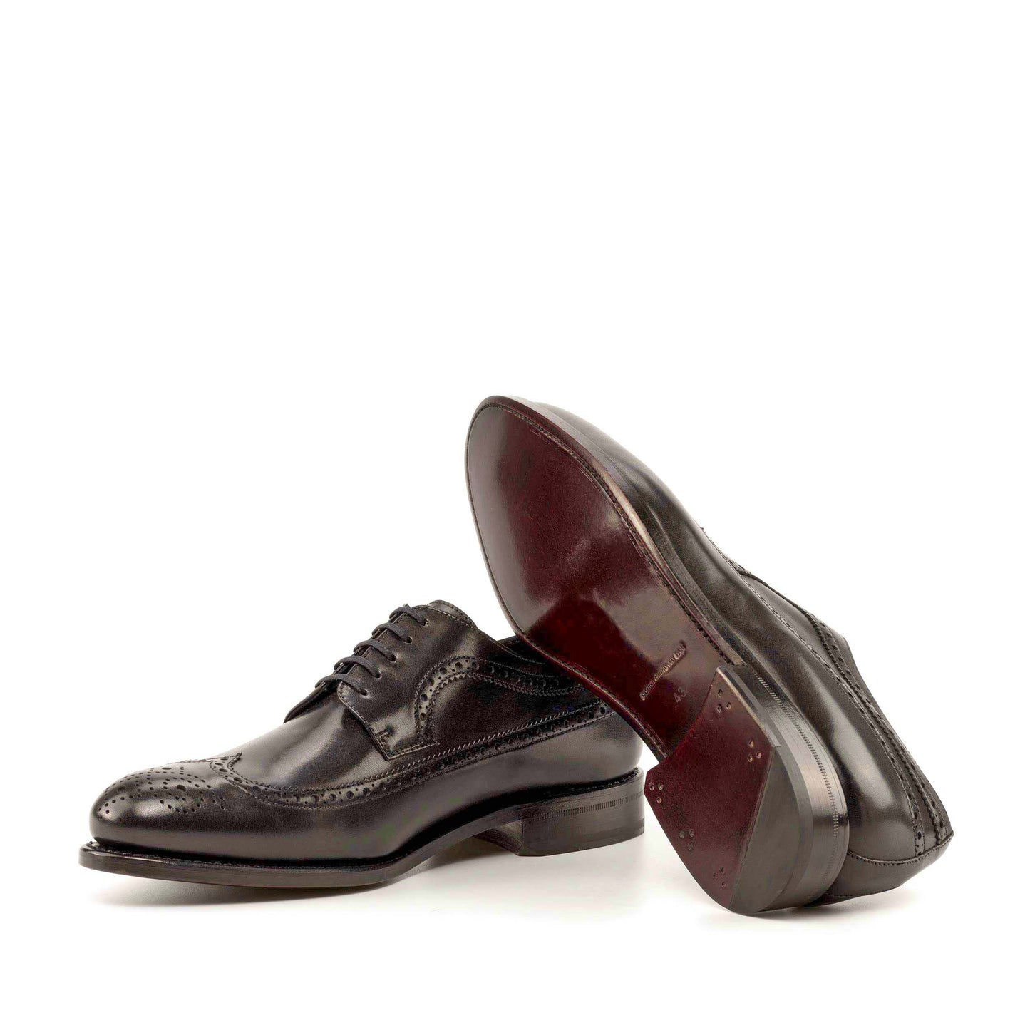 SUITCAFE FastLane Longwing Blucher Goodyear Sole Black Box Calf Leather Men's Shoe