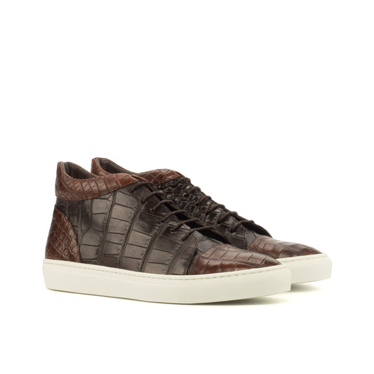 SUITCAFE High Top Exotic Skin Alligator Leather Men's Sneaker