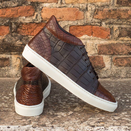 SUITCAFE High Top Exotic Skin Alligator Leather Men's Sneaker