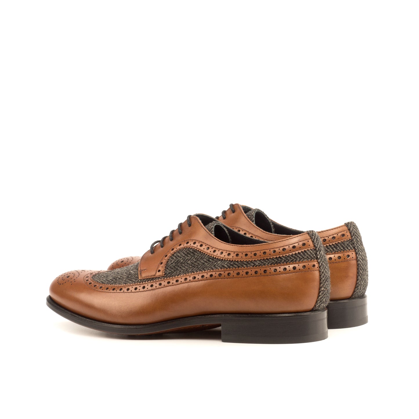 SUITCAFE Longwing Blucher Lace Up Men's Shoe In Cognac Leather