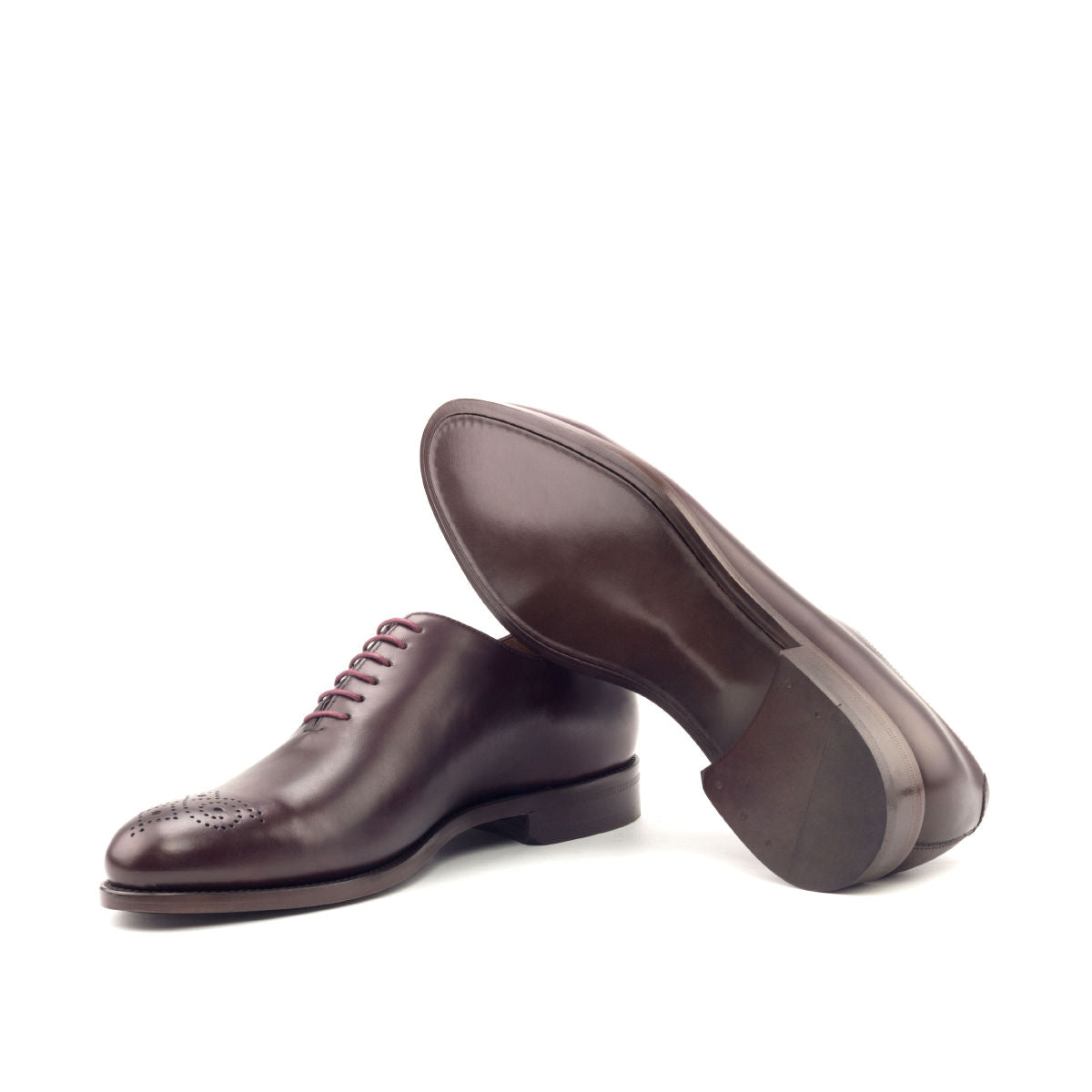 SUITCAFE Whole Cut Burgundy Polished Leather Men's Shoe