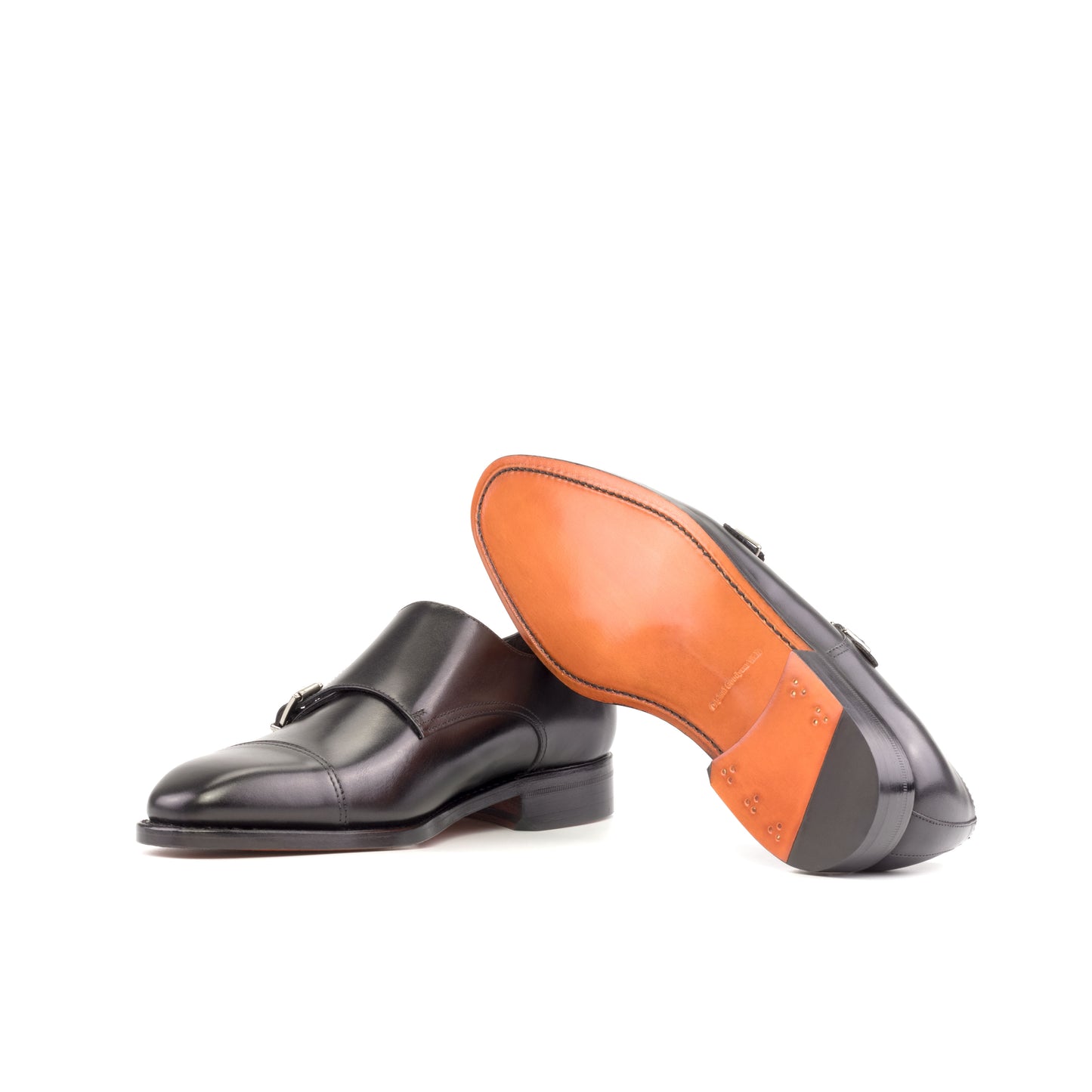 SUITCAFE FastLane Double Monk Black Goodyear Sole Leather Men's Shoe