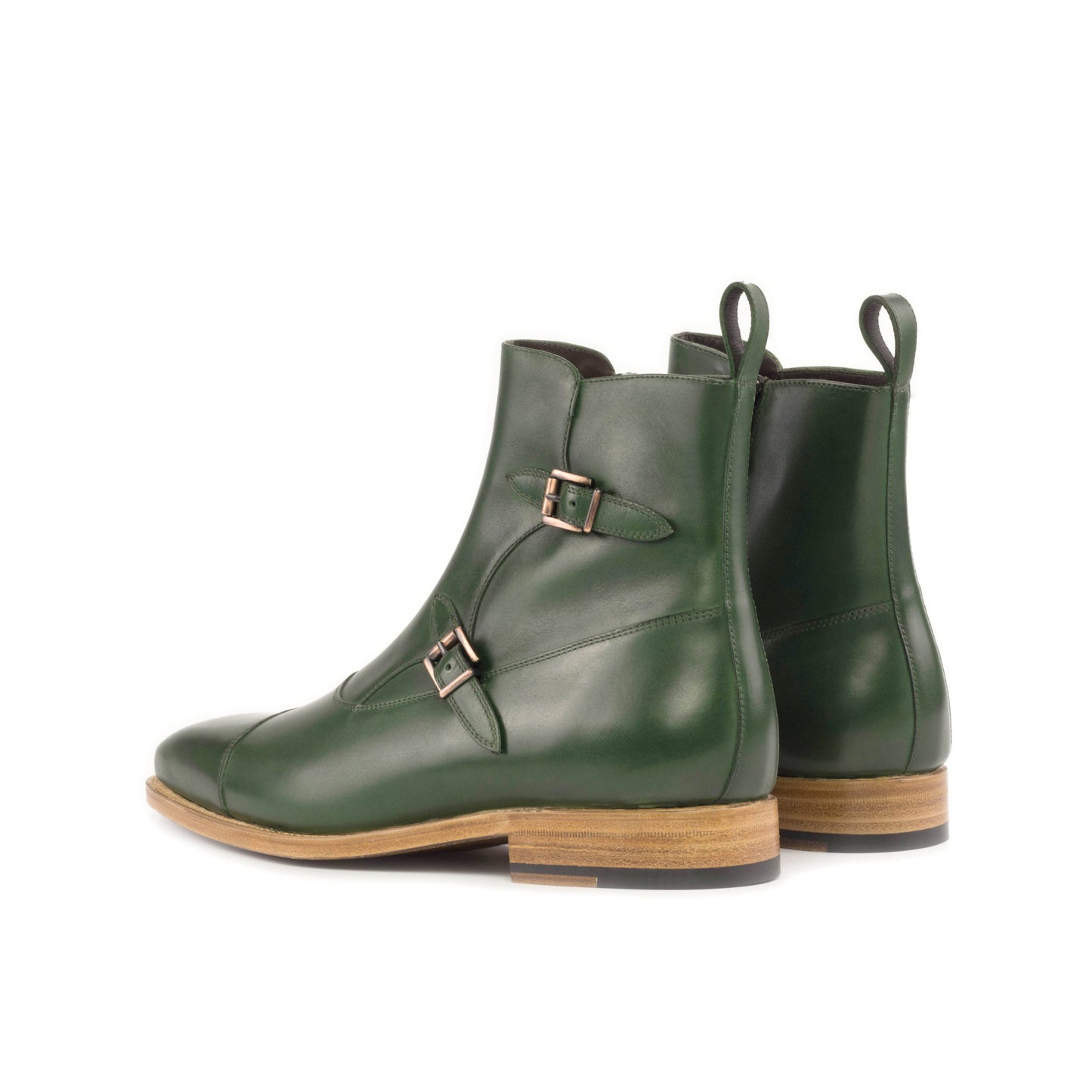 SUITCAFE FastLane Octavian Green Leather Goodyear Sole Men's Buckle Boot