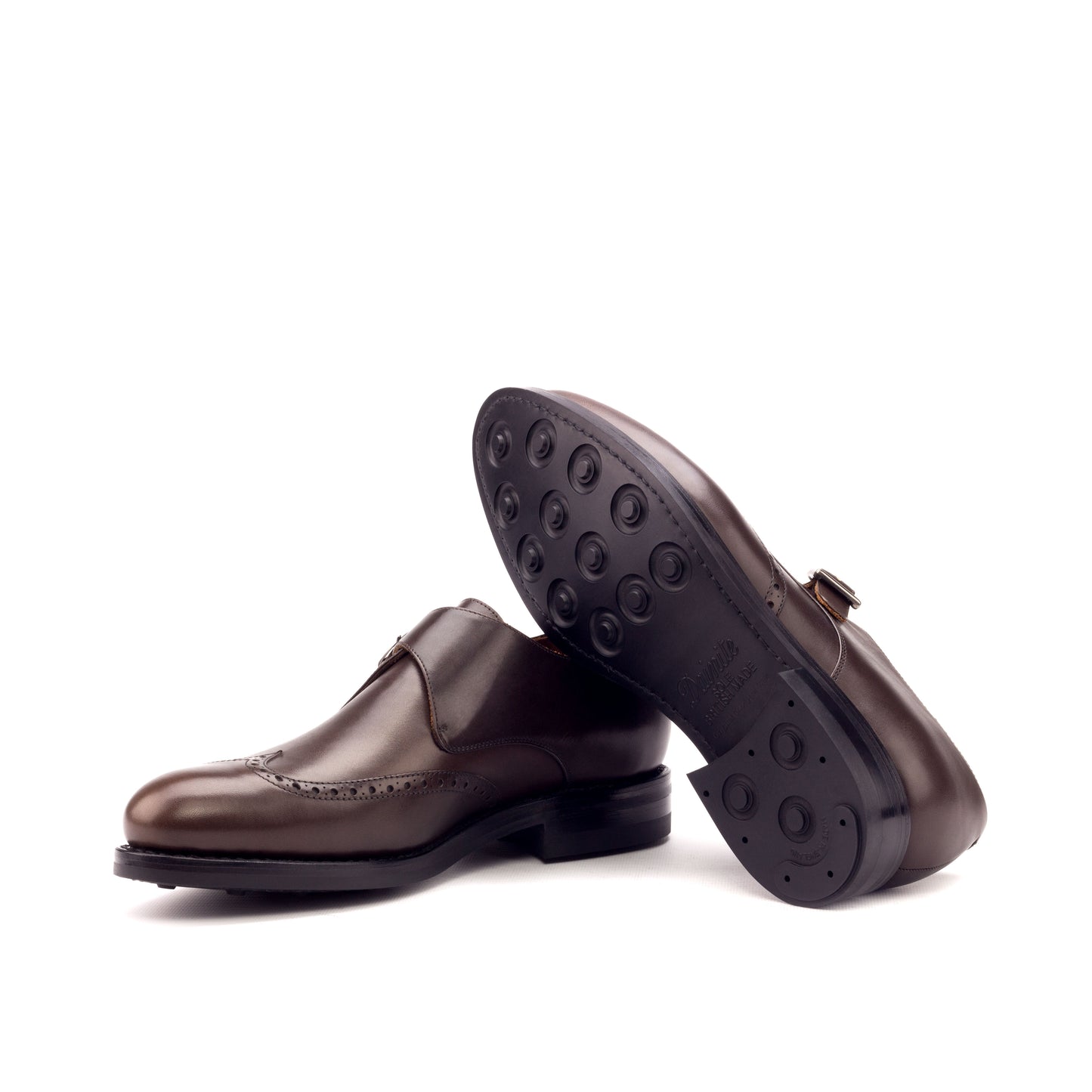 SUITCAFE Single Monk Strap Brown Leather Goodyear Welted Men's Shoe